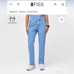 FIGS Women's High Waisted Yola Ceil Blue Skinny Scrub Pants™ : Small/Tall
